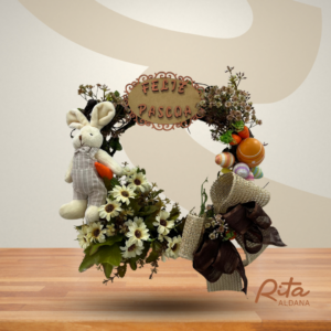 Guirlanda P coelho flores off white