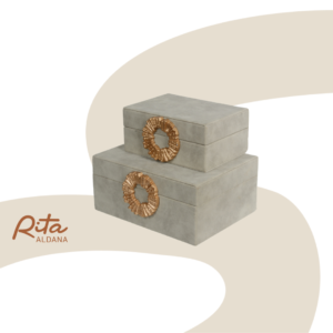 Caixa Cinza com detalhe Dourado (Grande)