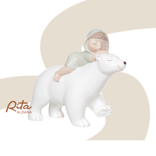 Urso Polar decorativo de Polirresina