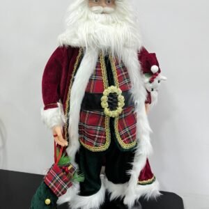 PAPAI NOEL ROUPA VERMELHA COM XADREZ (80 CM)