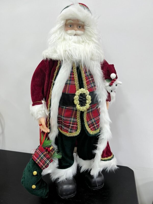PAPAI NOEL ROUPA VERMELHA COM XADREZ (80 CM)