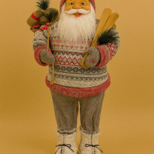 PAPAI NOEL ROUPA VERMELHA E CINZA 62cm