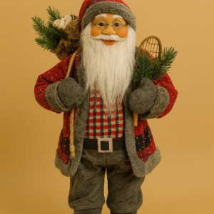 PAPAI NOEL POÁ VERMELHO E BRANCO 62cm