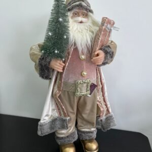 PAPAI NOEL ROUPA VELUDO DOURADO COM ROSA