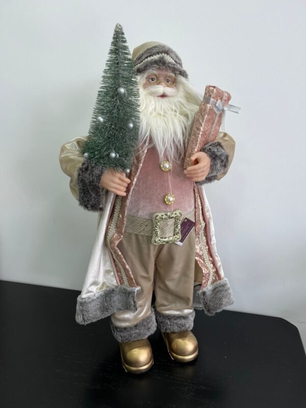 PAPAI NOEL ROUPA VELUDO DOURADO COM ROSA