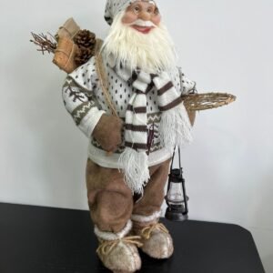 PAPAI NOEL ROUPA CROCHE BRANCO COM MARROM