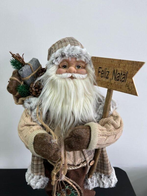 PAPAI NOEL ROUPA DE XADREZ BEGE - Image 2