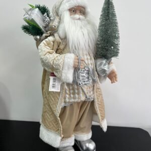 PAPAI NOEL ROUPA BEGE E PRATA