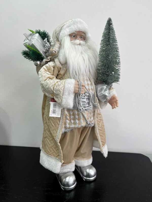 PAPAI NOEL ROUPA BEGE E PRATA