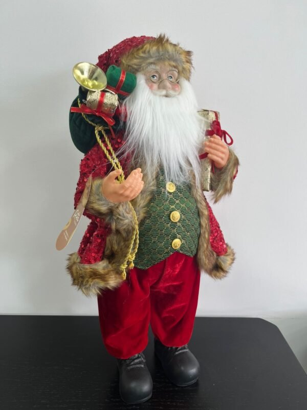 PAPAI NOEL ROUPA VERMELHA E VERDE BRILHO