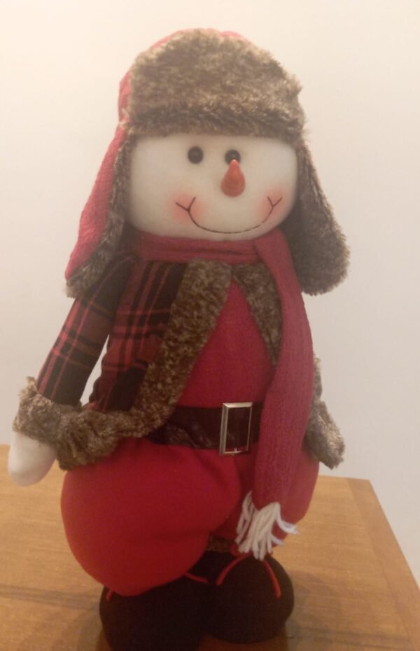 Pelúcia Boneco de neve roupa Xadrez