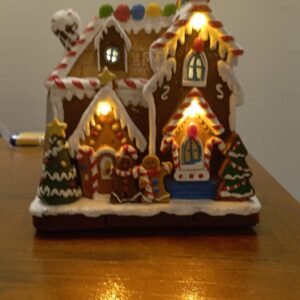 Cenário Casa de Biscoito com Luzes de Natal
