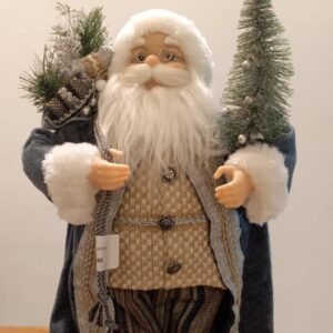 PAPAI NOEL ROUPA AZUL COM DOURADO E BRANCO (PEQUENO)