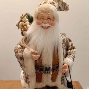 PAPAI NOEL ROUPA MARROM E BRANCA (PEQUENO)