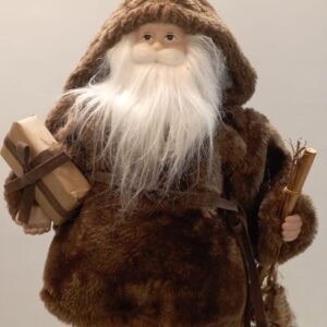 PAPAI NOEL COM ROUPA DE VELUDO MARROM (PEQUENO)