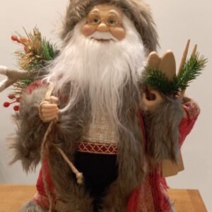 PAPAI NOEL ROUPA VERMELHA BRANCA E PRETA (PEQUENO)