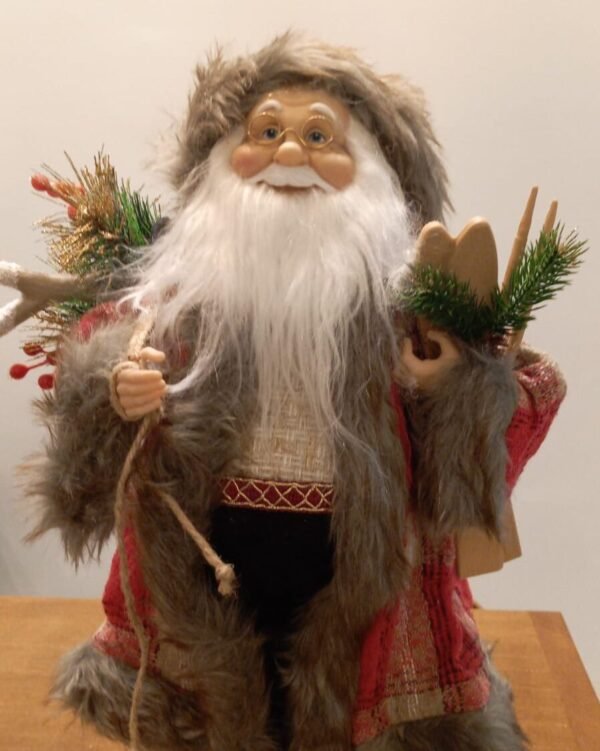 PAPAI NOEL ROUPA VERMELHA BRANCA E PRETA (PEQUENO)