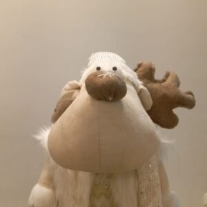 Pelúcia rena com roupas Brancas