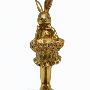 Coelha Cesta Dourado 33cm