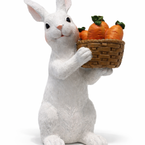 Coelho com Cesta de Cenoura 40cm