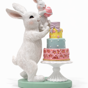 Coelhos Decorando Bolo 27cm
