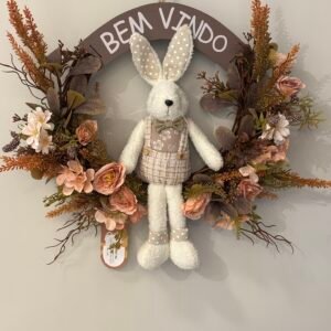 Guirlanda de Páscoa Decorativa 45cm Coelho Bem vindo