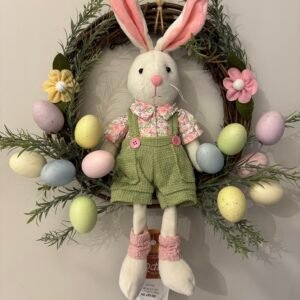 Guirlanda de Páscoa Decorativa 38cm Floral com Ovos