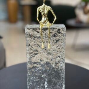 ESCULTURA DE CRITAL E MTAL 28CM