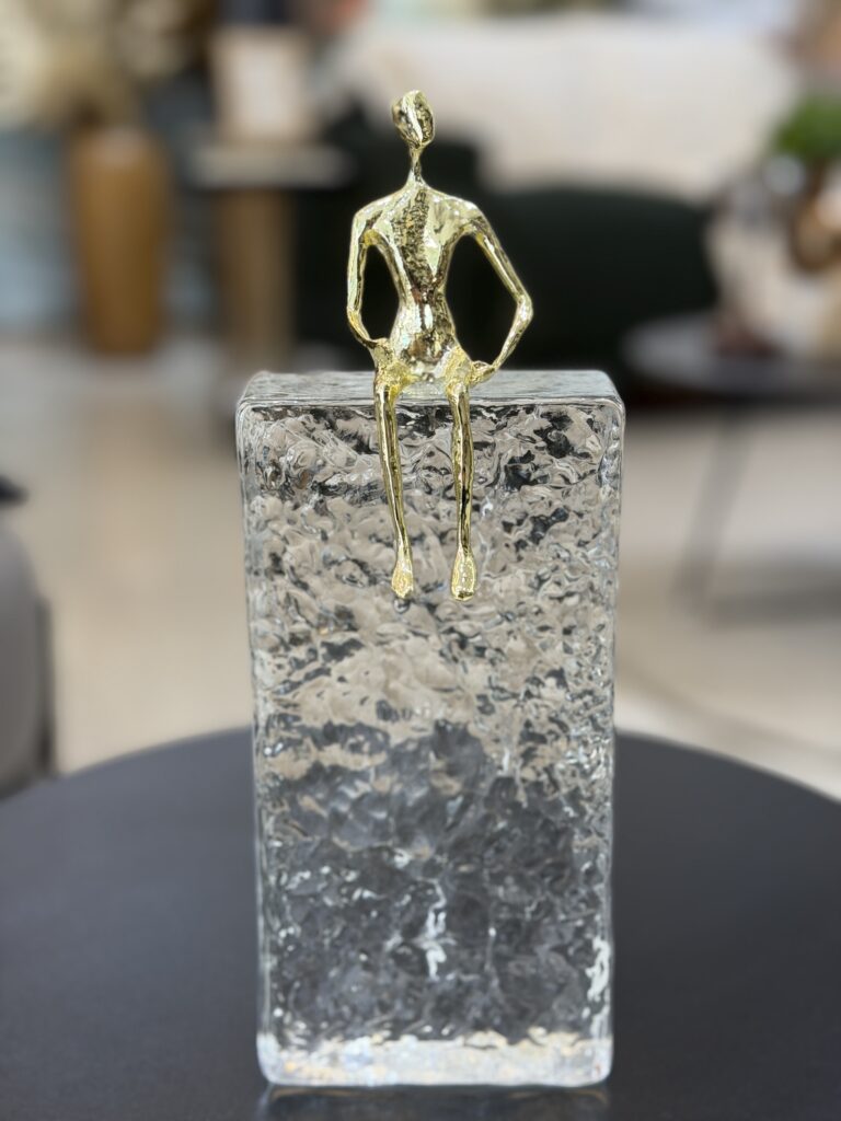 ESCULTURA DE CRITAL E MTAL 28CM