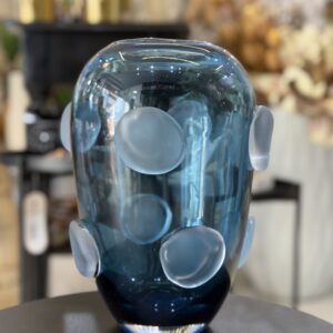 VASO VIDRO AZUL 27CM