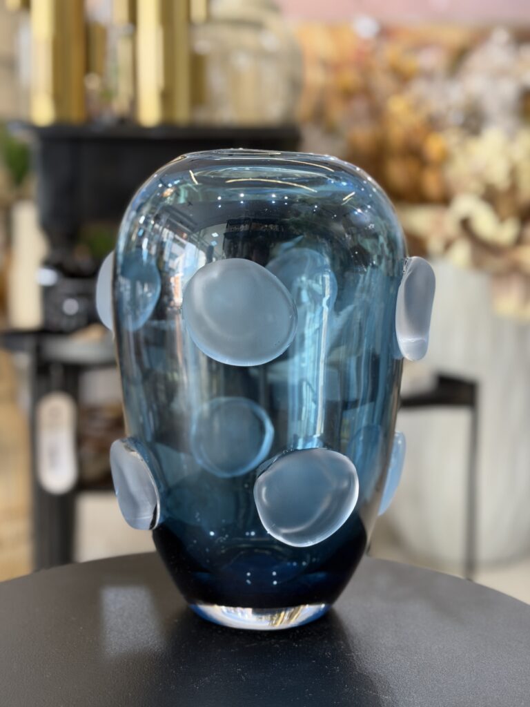 VASO VIDRO AZUL 27CM