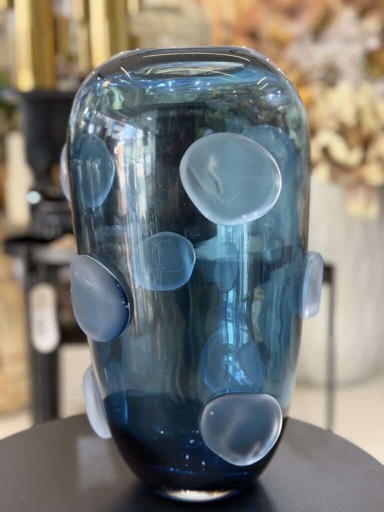VASO VIDRO AZUL 35CM