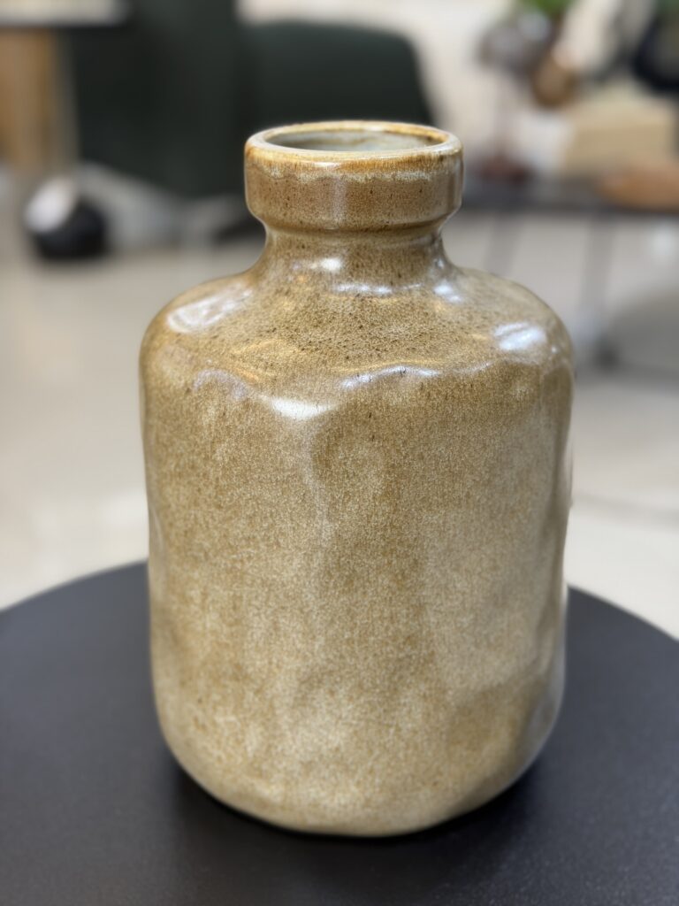 VASO CERÂMICA CINZA P 25CM