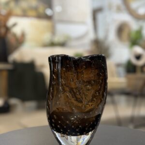 VASO DECORATIVO VIDRO ÂMBAR 18CM