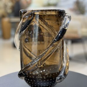 VASO DECORATIVO VIDRO ÂMBAR 24CM