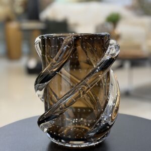 VASO DECORATIVO ÂMBAR VIDRO 20CM