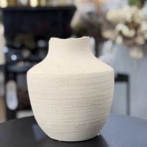 VASO CERÂMICA BEGE P 19CM