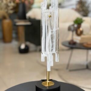 ESCULTURA METAL E CRISTAL 41CM