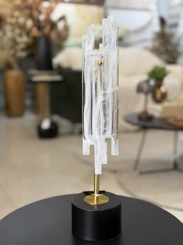 ESCULTURA METAL E CRISTAL 41CM