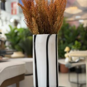VASO VIDRO LISTRA PRETA 27,5CM