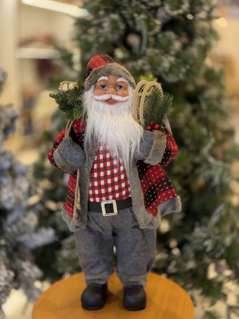 PAPAI NOEL 60 CM XADREZ VERMELHO E CINZA