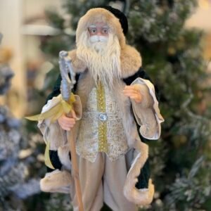 PAPAI NOEL 60CM VERDE COM CAJADO