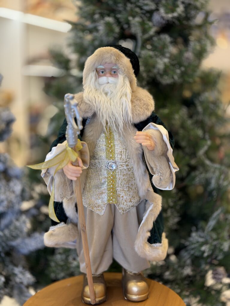 PAPAI NOEL 60CM VERDE COM CAJADO
