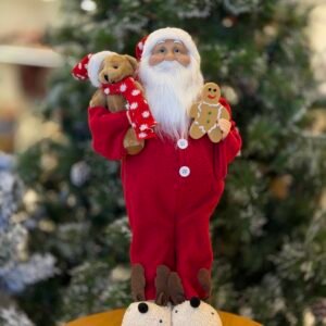 PAPAI NOEL 45CM VERMELHO COM PANTUFA