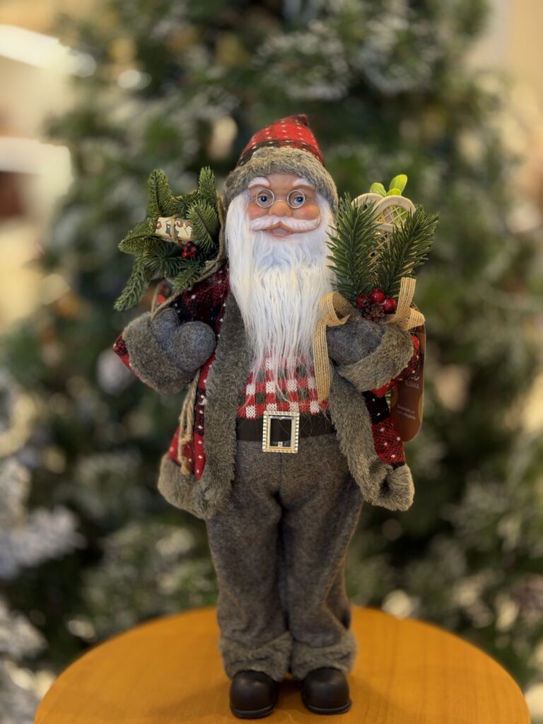 PAPAI NOEL 45CM RÚSTICO VERDE XADREZ