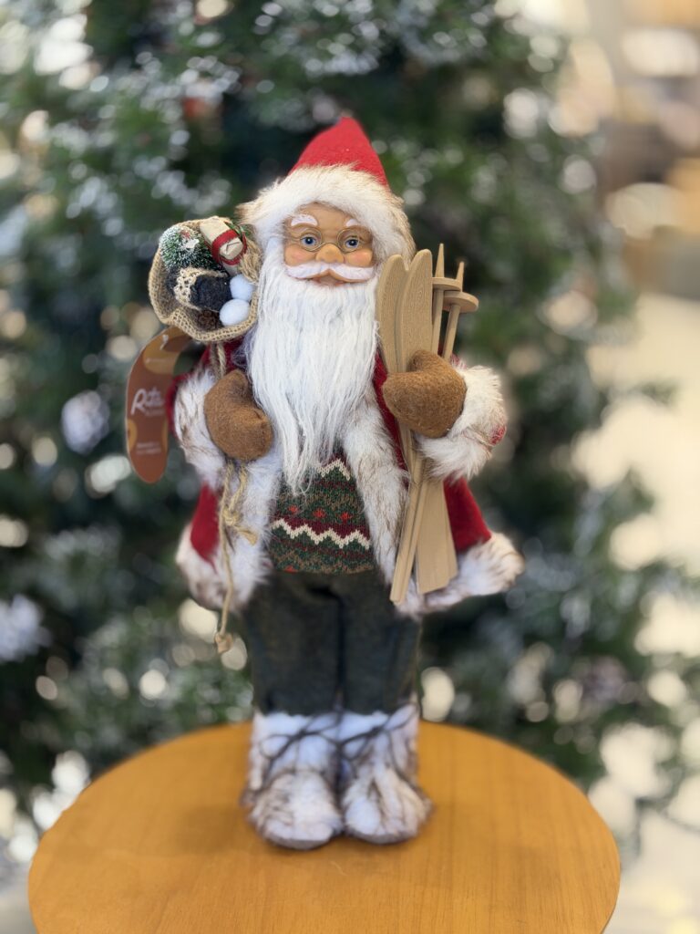PAPAI NOEL 45CM TRENÓ RÚSTICO