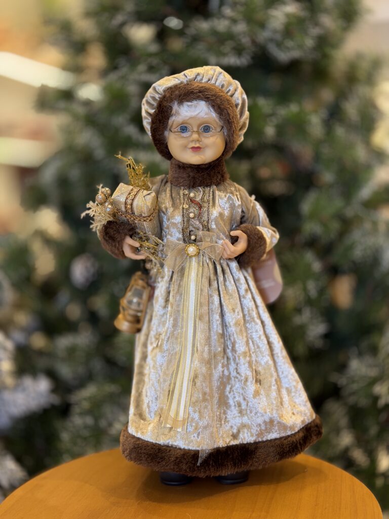 MAMÃE NOEL 45CM DOURADO ELEGANTE