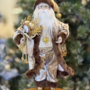 PAPAI NOEL 45CM DOURADO E MARROM