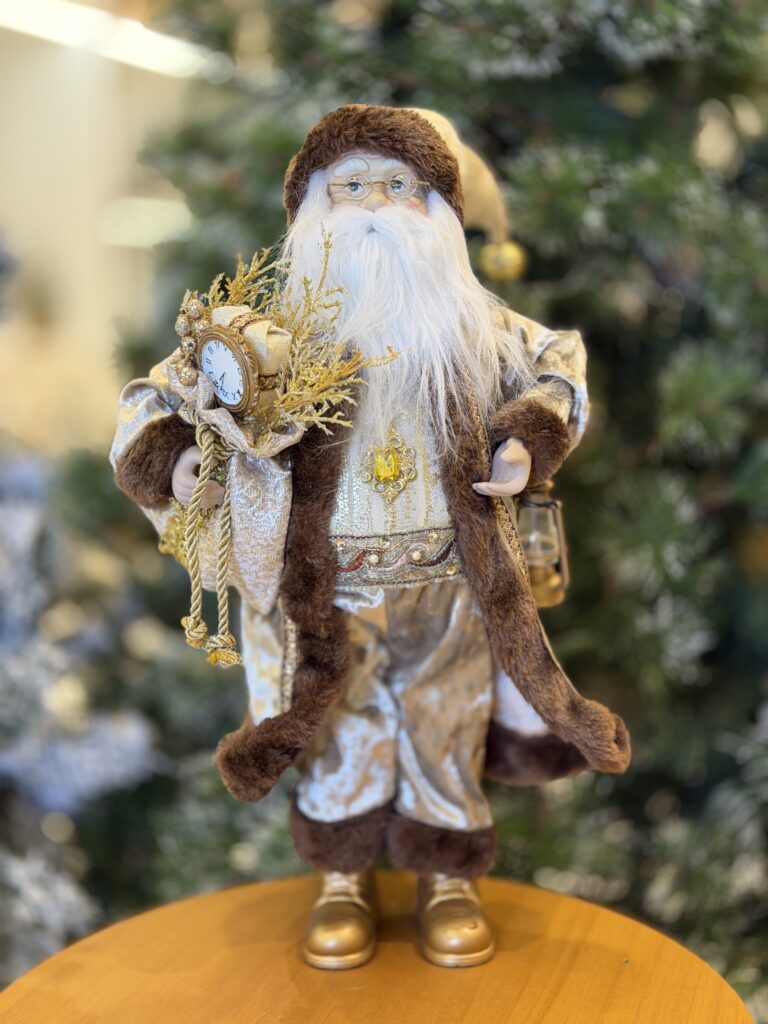 PAPAI NOEL 45CM DOURADO E MARROM