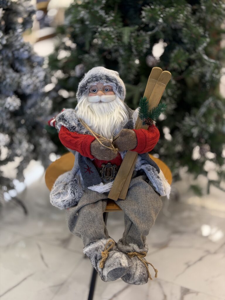 PAPAI NOEL SENTADO 60CM RÚSTICO ALPINO